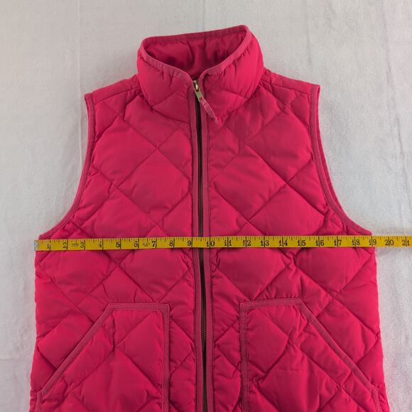 J. Crew Down Quilted Puffer Vest Coral Pink Women's Size Small - Picture 6 of 8